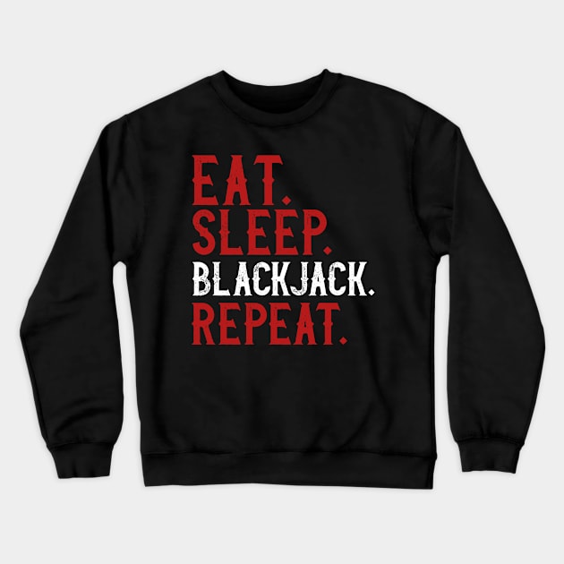 Casino Blackjack Design for a Card Player and Gambler print Crewneck Sweatshirt by biNutz